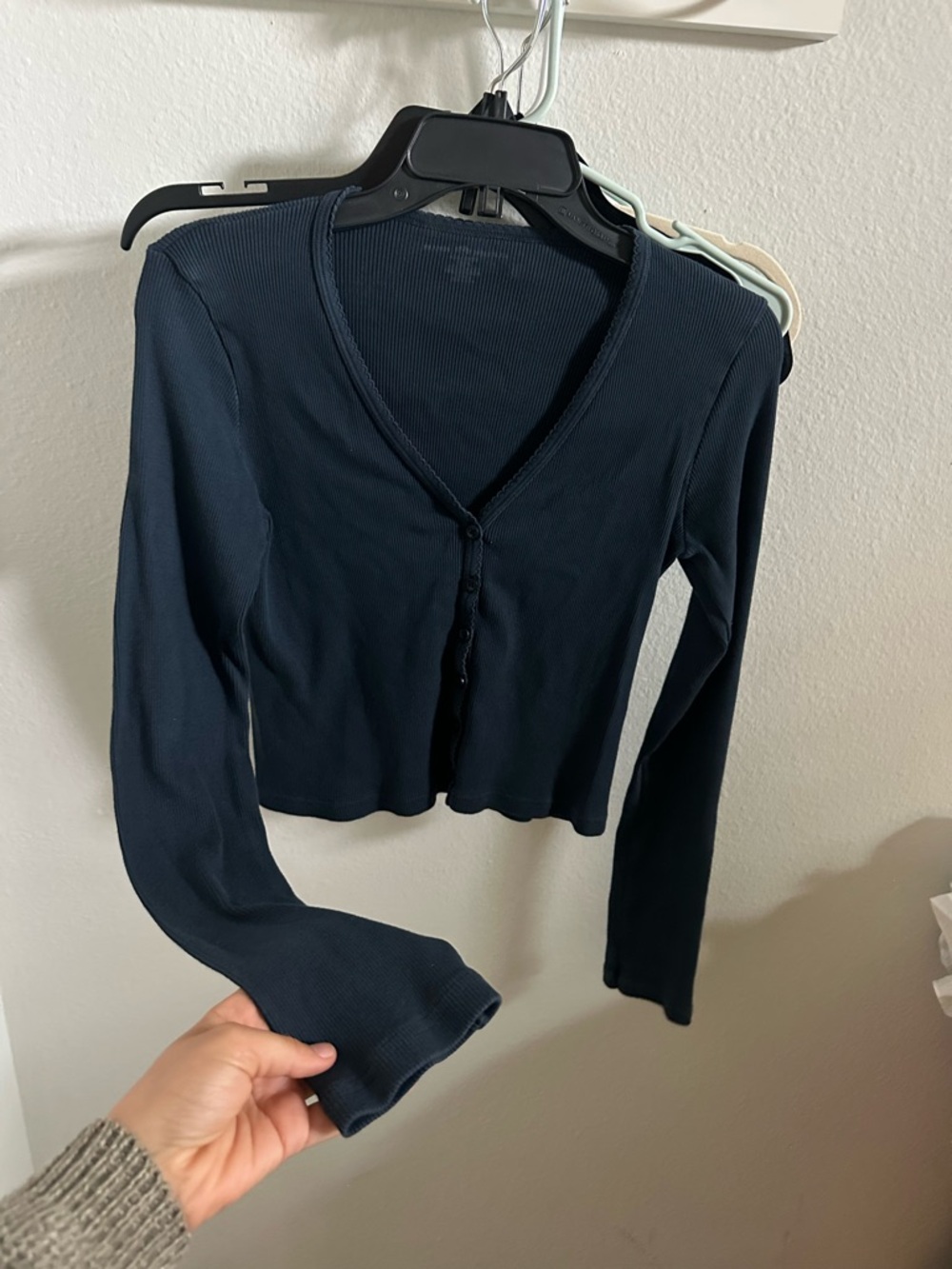 Brandy Melville Dark Navy Ribbed Top